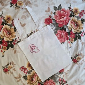 Embroidered Christmas Gift Tote Bags Eco Friendly Shoulder Shopping Cotton Bag