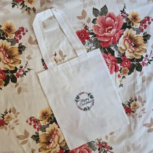 Embroidered Christmas Gift Tote Bags Eco Friendly Shoulder Shopping Cotton Bag